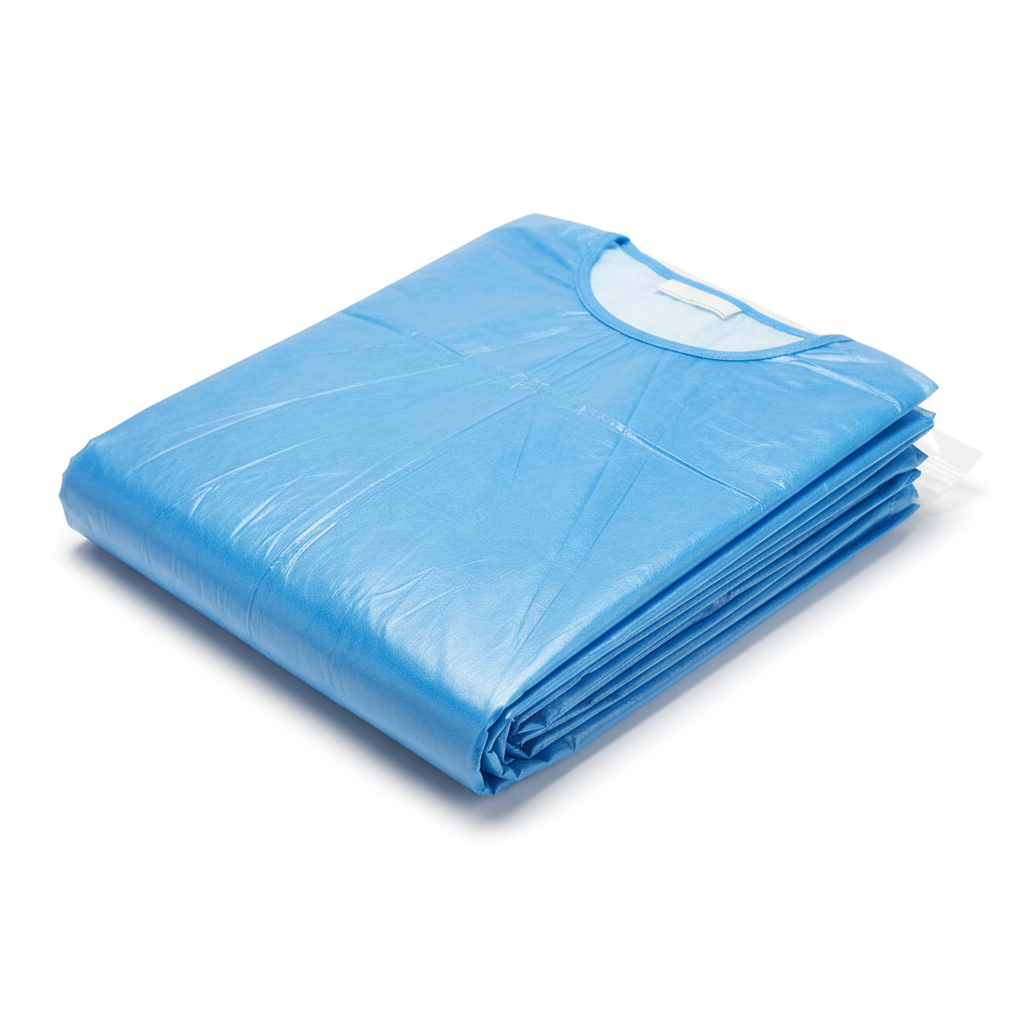 Bata CPE Azul Descartável - fotografia de produto