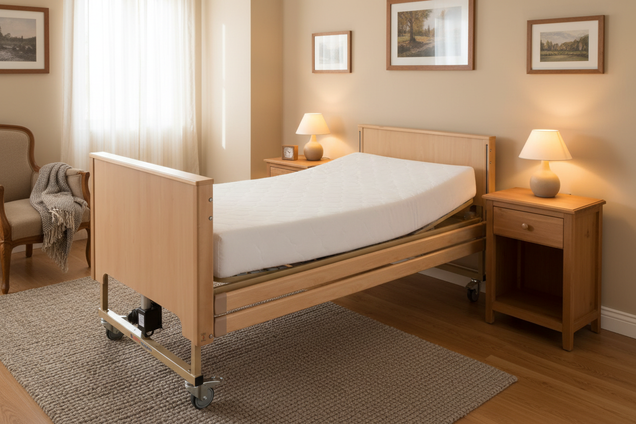 CAMA ELETRICA TEIDE C/GRADES com colchão num quarto acolhedor